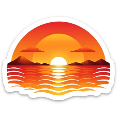 sonne die langsam untergeht ohne hintergrund schön orange und rot sticker