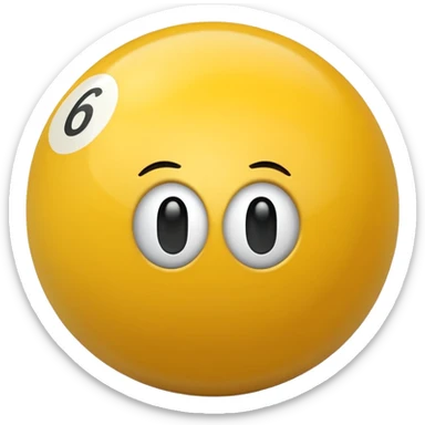 Billiard number 6 ball sticker