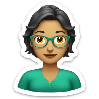 mujer con libro sticker