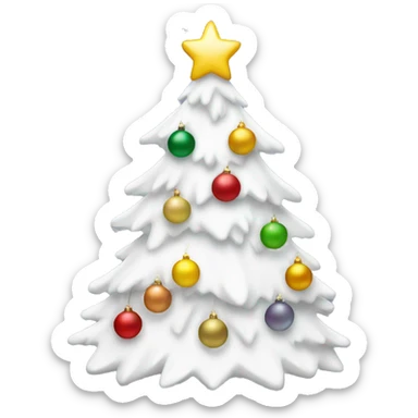 White Christmas tree with decorations sticker
