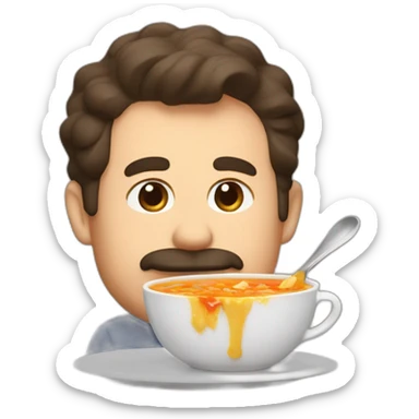 Ted lasso eating chicken soup  sticker
