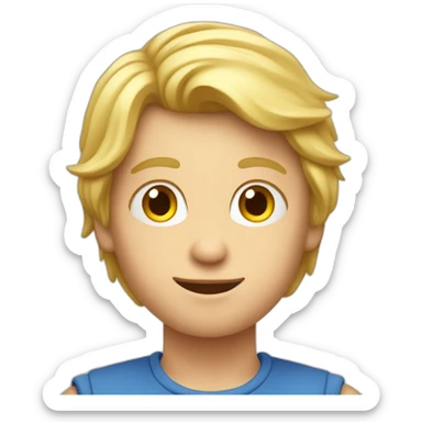 Jongen met blond haar aan het gamen sticker