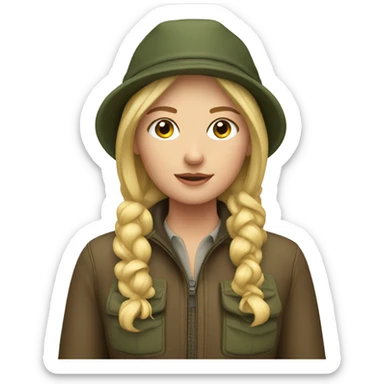 Blonde girl wearing hunting clothes sticker