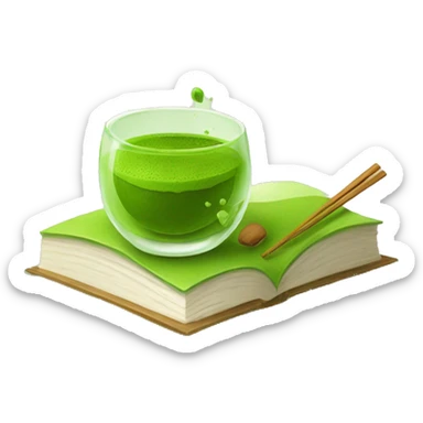 Matcha and book sticker