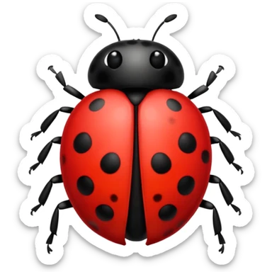 ladybug emoji, no legs on the sides, apple text message style sticker
