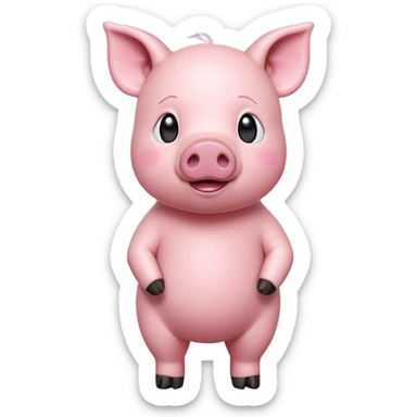 cinematic-[realistic pig]-realistic-full-body-standing-emoji,-tail-flicking-lazily,-head-tilted-dramatically,-sleek-[pink]-skin,-simplified-yet-realistic-focused-features,-highly-detailed,-glowing-with-an-almost-sarcastic-glow sticker