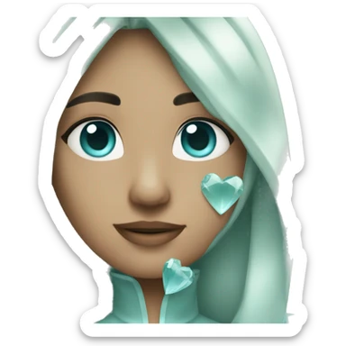 Aquamarine hearts sticker