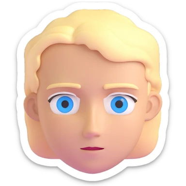 blond David with blue eyes sticker