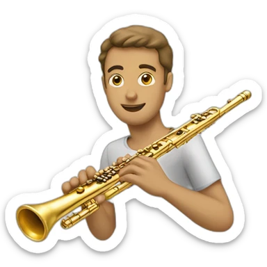 Gold Flute played for white man sticker