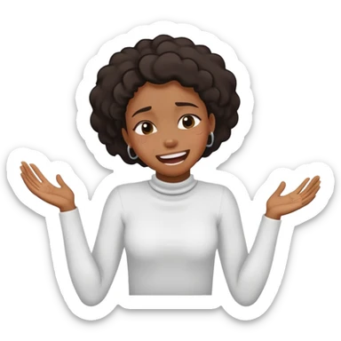 Black Girl with hands crossed choking herself laughing crying sticker