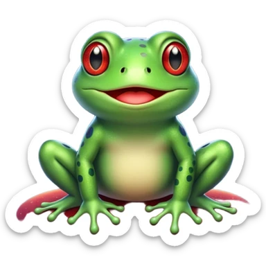 Frog Happy Cute Red Glitter Space sticker