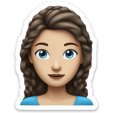 Brunette siren with long hair and blue eyes  sticker