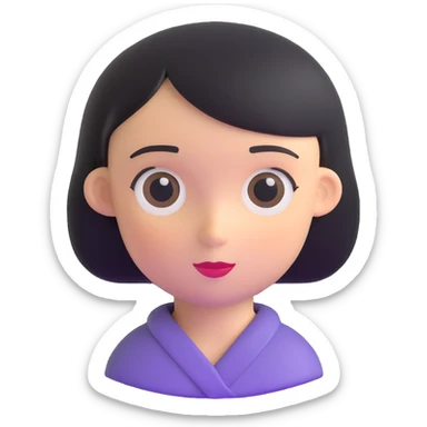 girl with oval flat head sticker