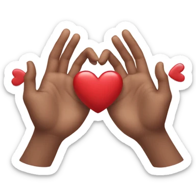 Heart hands with hearts sticker