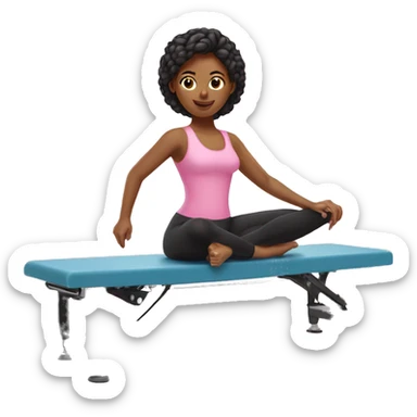 pilates girl in pink pilates reformer  sticker