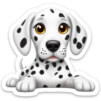 Dalmatian puppy laying sticker