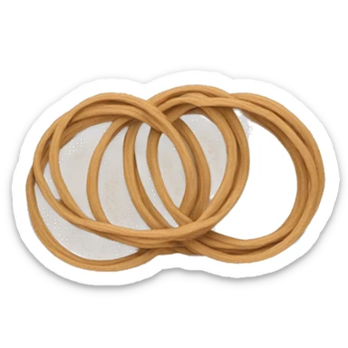 two overlapping rubber bands that are tan sticker
