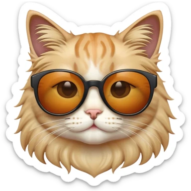 gatto con gli occhiali da sole e i capelli sticker