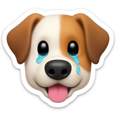 dog face that look thirsty sticker