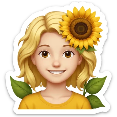 Teen with sunflower in hair


























 sticker