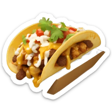 Poutine qui mange un tacos sticker