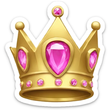 A simple Gold crown with pink jewel sticker