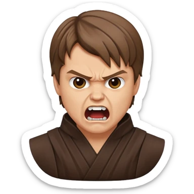 angry screaming anakin skywalker sticker