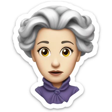 photorealistic Ursula von der Leyenl sad sticker