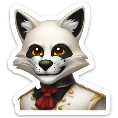 Fox with a mask of the phantom of the opera sticker