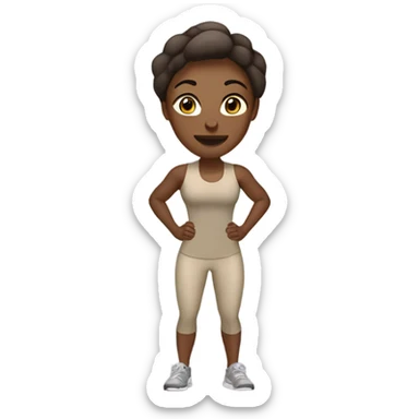 Personal trener at the gym girl beige color palette  sticker