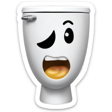 A Skibidi toilet mewing sticker