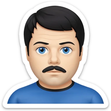 Oliver Reed with black hair, blue eyes sticker