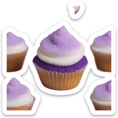 ube cupcake with ube cupcake crumbs on it sticker
