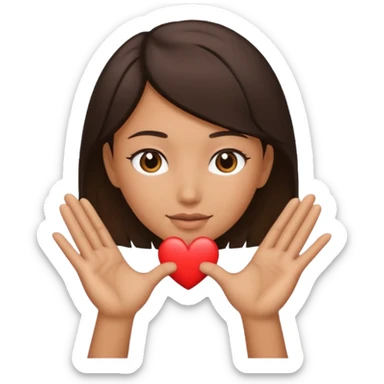 hand heart on head sticker