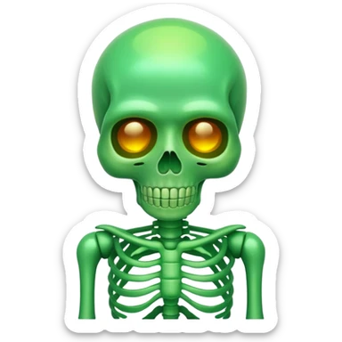A green skeleton  sticker