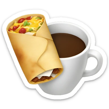  Breakfast burrito holding a coffee sticker