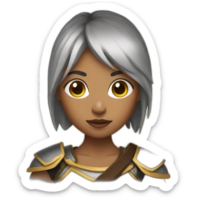 Girl warrior sticker