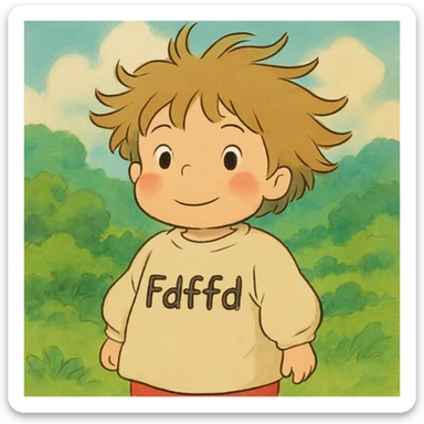 fdfdfd as a whimsical Ghibli-inspired character sticker
