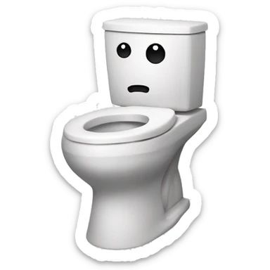 a toilet with a head sticking out of a toilet sticker