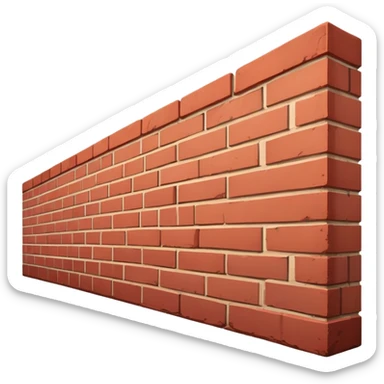 brick wall viewed from the side, perspective view sticker