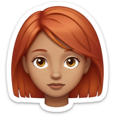 A light brown girl with faded red hair sticker