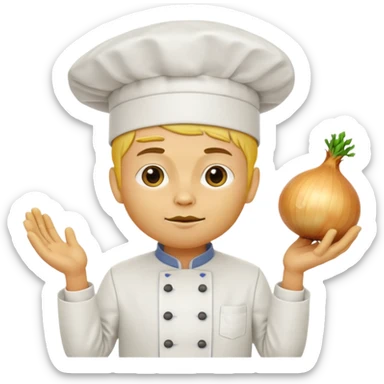 Create onion man with chef cap sticker