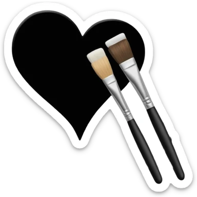 Visualize on-brand content — instantly. black white pallete preferred. brush painting on a canvas. app icon. sticker