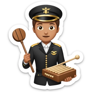 Marching band marimba player sticker
