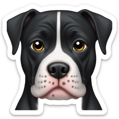 Black Pitbull with a white stripe down the middle of the face sticker