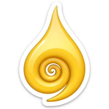 Thin Yellow swirl with 3 points sticker