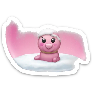 pink snow globe sticker