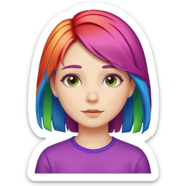 Rainbow pretty girl sticker