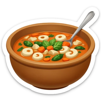 soup in clay, no spoon sticker