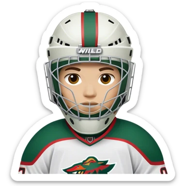Minnesota wild hockey goalie, full gear  sticker